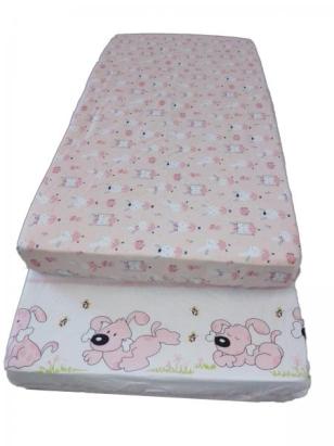 Cearceaf cu elastic roz pentru patut bebe, bumbac 100%, 120x60 cm