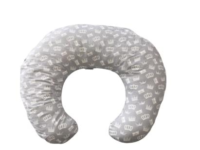 Perna de alaptare mica MyKids Coronite gri, cu husa detasabila