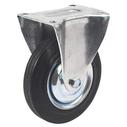 Roată fixă Renost 75 mm cu suport zincat și bandaj gri