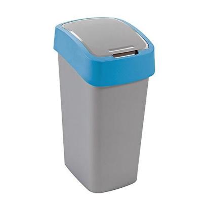 Coș de gunoi Curver Flip Bin 9L, gri-argintiu/albastru