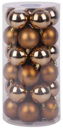 Set 30 globuri de Craciun pentru brad, cupru mix, 6 cm, MagicHome