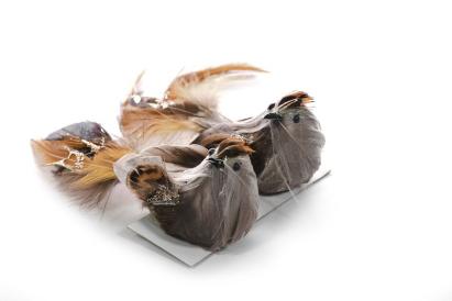 Păsărele decorative cu clips MagicHome, maro, set 2 buc, 15x5x5 cm