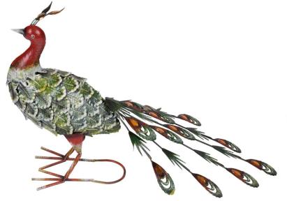 Dekorácia MagicHome Mecco, Páv, plech, 62x23x43 cm