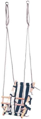 Leagăn pentru copii Fumiko albastru, textil și lemn, 36x24x45 cm