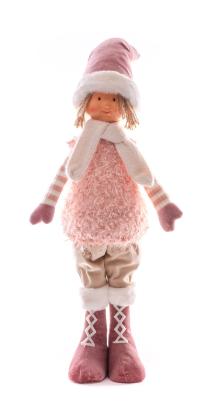Decorațiune de Crăciun MagicHome, fetiță roz, 75 cm