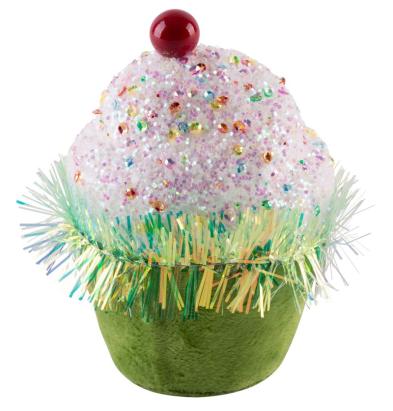 Decorațiune de Crăciun suspendabilă tip muffin verde MagicHome, 7x7x11 cm