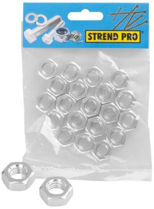 Piulițe hexagonale M6 zincate Strend Pro, standard, set 80 buc