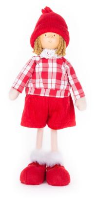 Decorațiune de Crăciun MagicHome, băiețel în cămașă cadrilată, 32 cm