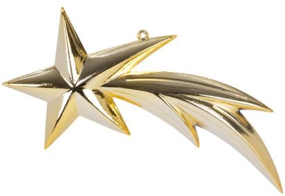 Ornament de brad MagicHome cometă aurie 23 cm pentru Crăciun