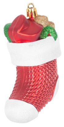 Set 3 ornamente pentru brad tip șosetă roșie, 11 cm, MagicHome