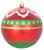 Set 4 globuri decorative pentru brad, rosu-verde, cu ornamente, 10 cm