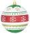 Set 4 globuri decorative pentru brad, rosu-verde, cu ornamente, 10 cm