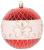 Set 4 globuri rosii pentru brad, cu ornamente festive, 10 cm