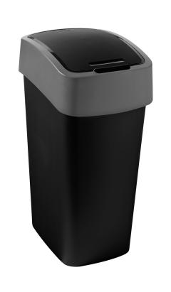 Coș de gunoi Curver Pacific Flip Bin 25L, negru/gri