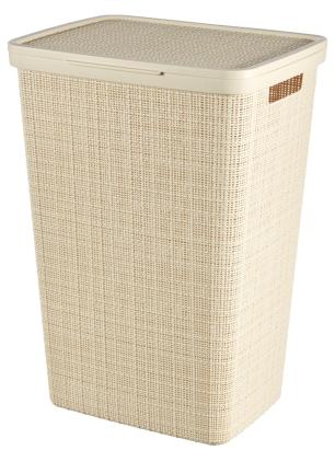 Coș de rufe Curver JUTE 58L bej, cu capac, 34x43x60 cm