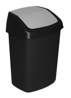 Coș de gunoi Curver Swing Bin 25L negru/gri, capac batant