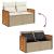 Set canapele de grădină, 8 piese, cu perne, bej, poliratan GartenMobel Dekor
