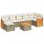 Set canapele de grădină, 8 piese, cu perne, bej, poliratan GartenMobel Dekor