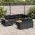 Set canapele de grădină cu perne, 11 piese, negru, poliratan GartenMobel Dekor