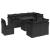 Set mobilier de grădină cu perne, 9 piese, negru, poliratan GartenMobel Dekor