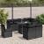 Set mobilier de grădină cu perne, 9 piese, negru, poliratan GartenMobel Dekor