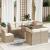 Set canapele de grădină, 9 piese, cu perne, bej, poliratan GartenMobel Dekor