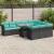Set canapele grădină cu perne 11 piese, negru, poliratan/acacia GartenMobel Dekor