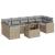 Set canapele de grădină, 8 piese, cu perne, bej, poliratan GartenMobel Dekor