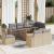 Set canapele de grădină, 9 piese, cu perne, bej, poliratan GartenMobel Dekor