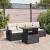 Set mobilier de grădină cu perne, 5 piese, negru, poliratan GartenMobel Dekor