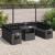 Set canapele de grădină cu perne, 10 piese, negru, poliratan GartenMobel Dekor