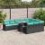 Set canapele grădină cu perne 11 piese, negru, poliratan/acacia GartenMobel Dekor