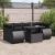 Set canapele de grădină cu perne, 7 piese, negru, poliratan GartenMobel Dekor