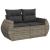 Set canapea de grădină cu perne, 5 piese, gri, poliratan GartenMobel Dekor