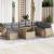 Set canapele de grădină, 9 piese, cu perne, bej, poliratan GartenMobel Dekor