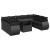 Set canapele de grădină cu perne, 10 piese, negru, poliratan GartenMobel Dekor