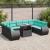 Set canapele de grădină cu perne, 10 piese, negru, poliratan GartenMobel Dekor