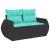 Set canapele de grădină cu perne, 10 piese, negru, poliratan GartenMobel Dekor