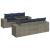 Set canapele grădină cu perne 7 piese gri poliratan/lemn acacia GartenMobel Dekor