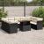 Set canapele de grădină cu perne, 10 piese, negru, poliratan GartenMobel Dekor