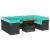 Set canapele de grădină cu perne, 10 piese, negru, poliratan GartenMobel Dekor