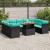 Set canapele de grădină cu perne, 10 piese, negru, poliratan GartenMobel Dekor