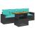 Set mobilier de grădină cu perne, 5 piese, negru, poliratan GartenMobel Dekor