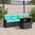 Set mobilier de grădină cu perne, 5 piese, negru, poliratan GartenMobel Dekor