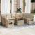 Set canapele de grădină cu perne, 10 piese, bej, poliratan GartenMobel Dekor