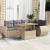 Set canapele de grădină cu perne, 6 piese, bej, poliratan GartenMobel Dekor