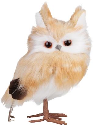 Bufniță decorativă de Crăciun MagicHome, maro, 7x9x15,5 cm