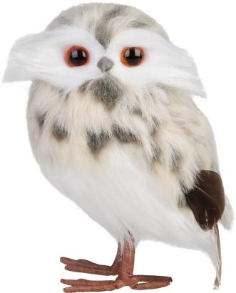 Decoratiune de Craciun bufnita crem cu buline, 15,5 cm, MagicHome