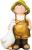 Dekorácia MagicHome, Chlapček s húskou v hnedom oblečení, keramika, 6,5x12,5x19 cm