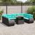 Set canapele de grădină cu perne, 10 piese, negru, poliratan GartenMobel Dekor